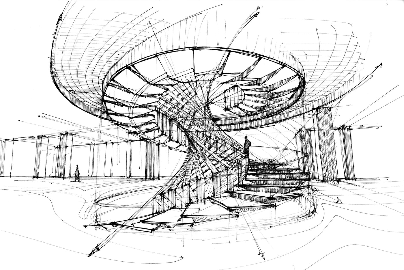 Sketch of the vat house main staircase