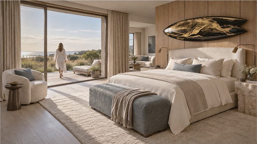 Une chambre ouverte sur la terrasse