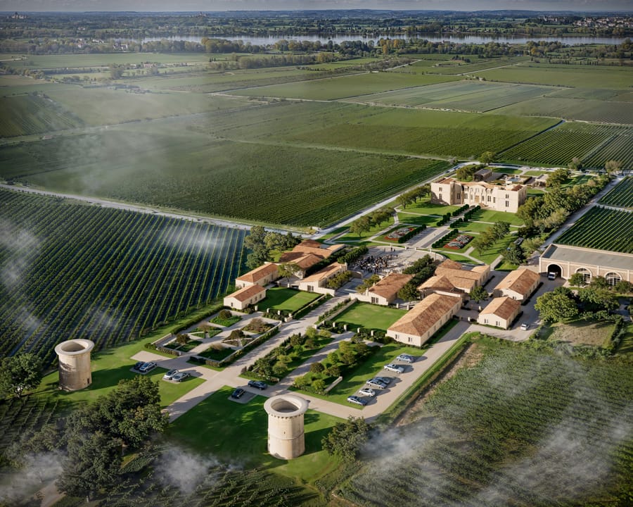 Le domaine vu du ciel, au milieu des vignes